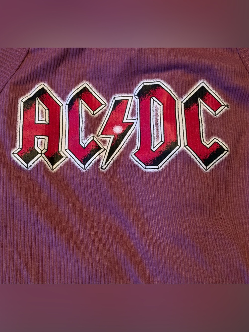 AC/DC Ribbed Crop Top - Picture 3 of 7